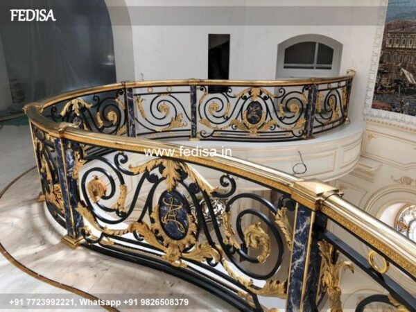 Classic Open Staircase In Living Room House Veranda Grill Design Grill Window Design For Home