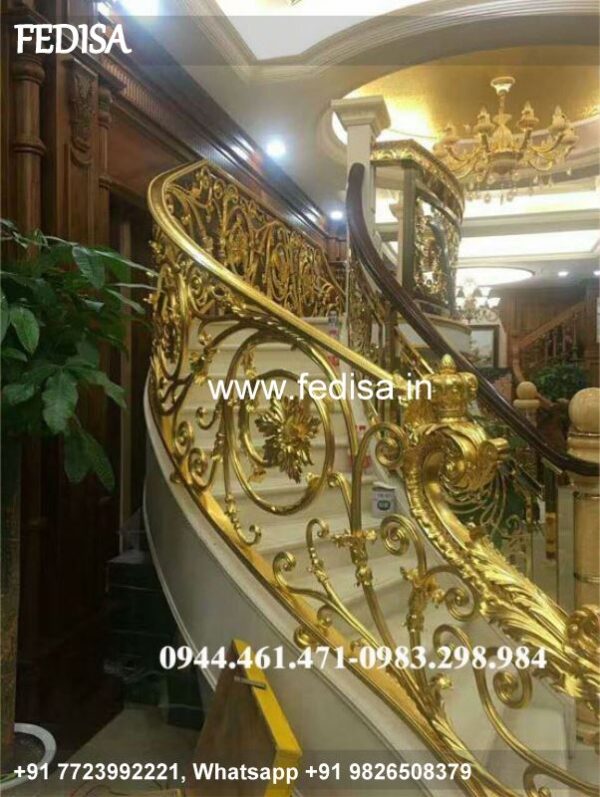 Luxury Staircase Partition Design Round Door Grill Design Home Front Glass Grill Design