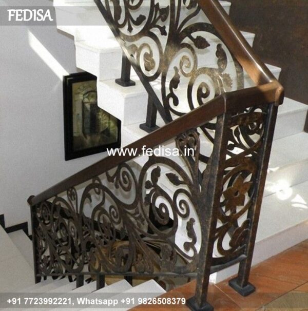 Luxury Steel Railing Stairs Design Compound Safety Grill Iron Stairs Design For Indian Houses