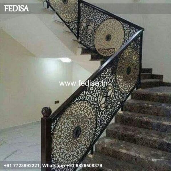 Luxury Wooden Stairs Railing Design With Glass Window Pipe Grill Design Iron Window Design For House