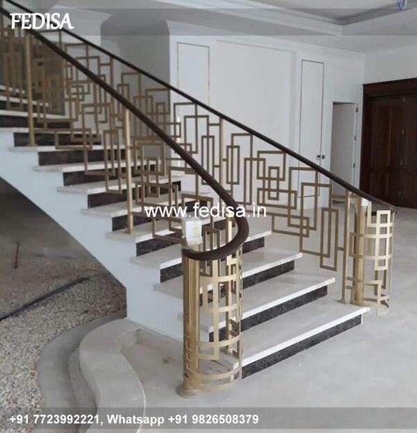 Luxury Floating Stairs Design Door Side Grill Design Ladder Railing Design