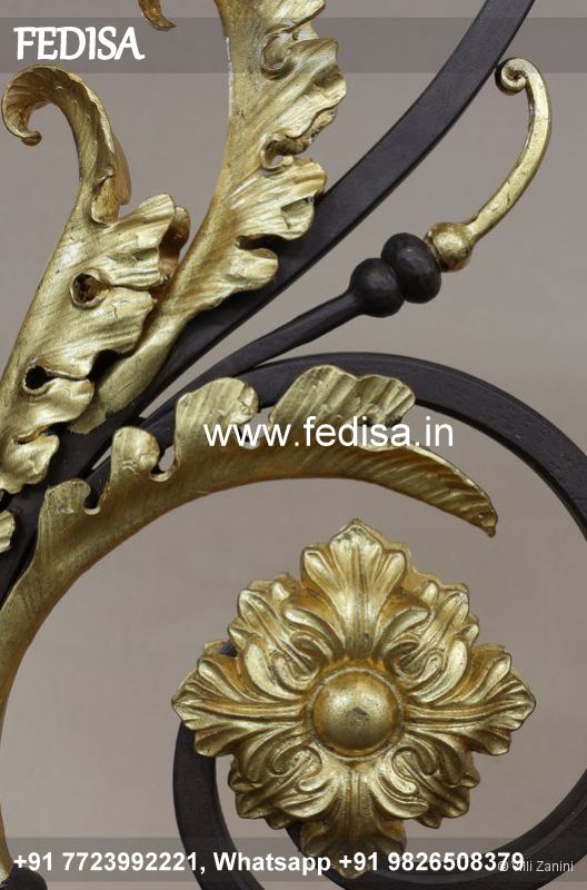 Classic Staircase Side Wall Design Closed Terrace Grills Design Loha Railing Design