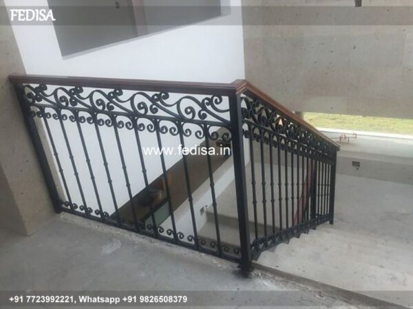 Luxury Indoor Stairs Design Half Grill Design Lohe Ke Pipe Ki Railing