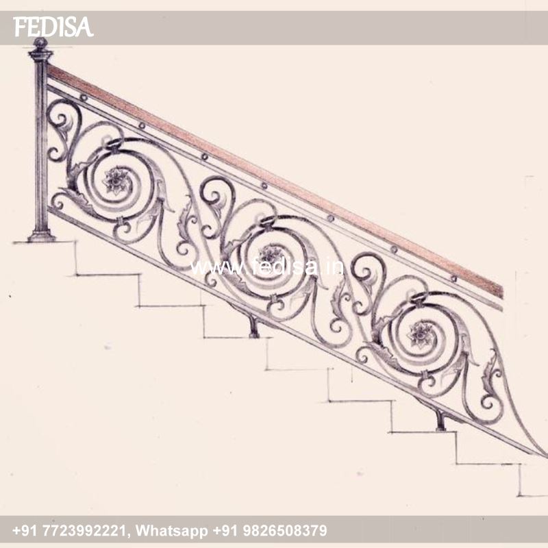 Luxury Space Saving Stair Designs Laser Cut Safety Door Grill Modern Box Window Grill Design