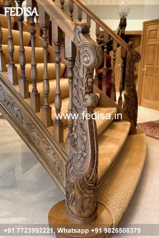 Luxury Wooden Stairs Railing Design With Glass Modern Window Protector Design Roof Grill Design Steel