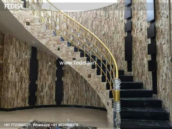 Luxury Outside Stairs Design For Indian Houses Wrought Iron Grills For Balcony Round Grill Design