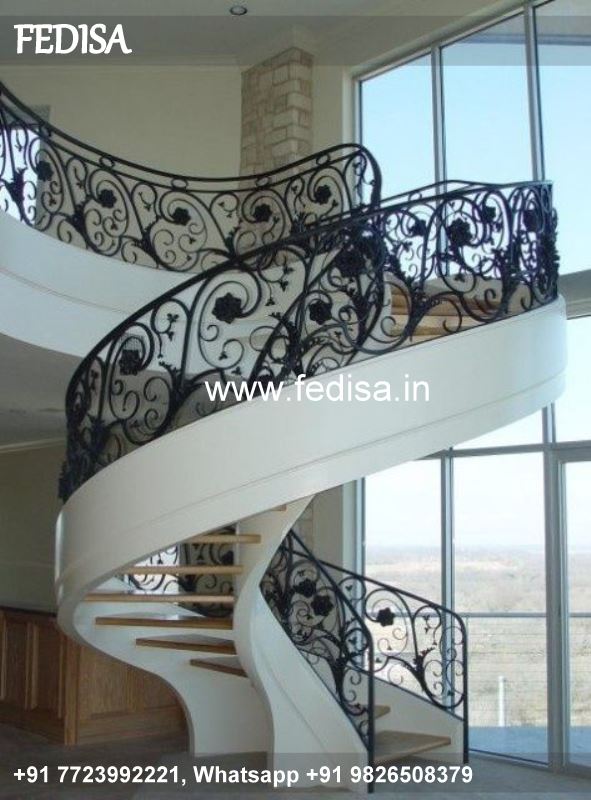 Classic Modern Glass Staircase Design Grill Gate Door Simple Iron Railing Design For Stairs