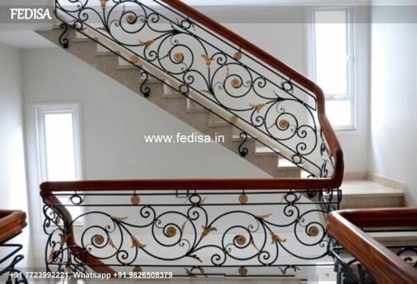 Classic Down Stairs Design Steel Railing Design For Window Ss Grill Design For Main Door