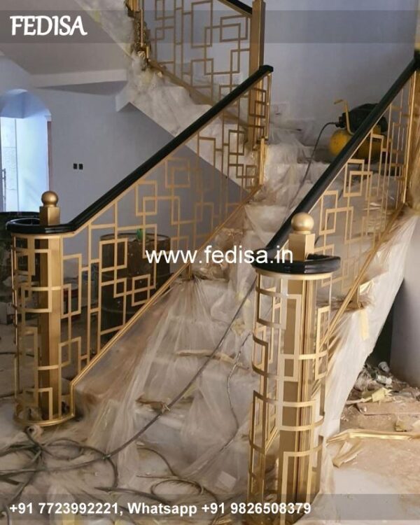 Classic Stair Case Hand Rail Designs Balcony Full Covered Grill Design Ss Ki Railing