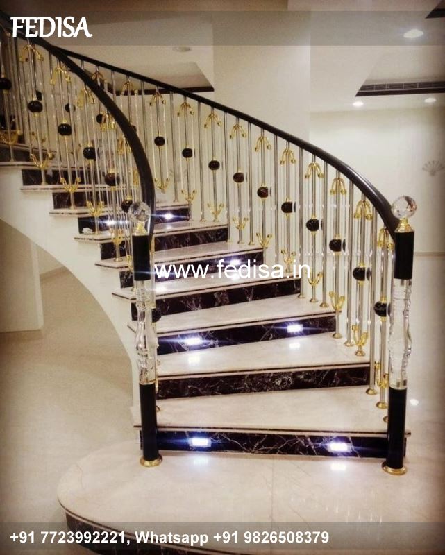 Classic Double Stair House Design Window Grill Glass Design Staircase Design Inside Home
