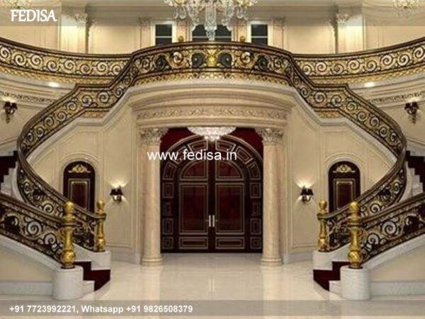 Luxury Modern Wooden Stairs Design Indoor Aluminum Grill Door Design Staircase Rooftop Design