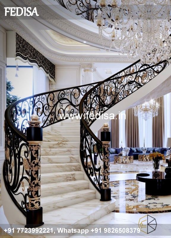 Classic Staircase Cover Design Slab Grill Design Stairs Side Wall Tiles Design
