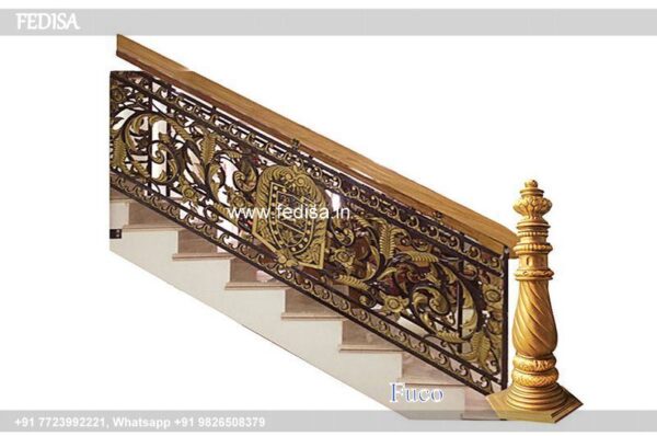 Classic Stairs Stone Design Sitout Grill Design U Shaped Stairs Design