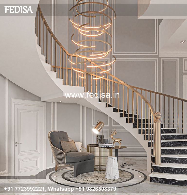 Luxury Modern Glass Staircase Grills Design In Terrace Boundary Grill Design