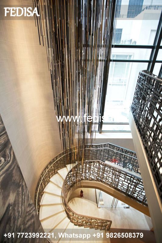 Luxury Corner Stairs Design Modern Stainless Steel Balcony Grill Design Modern Steel Railing Design For Balcony