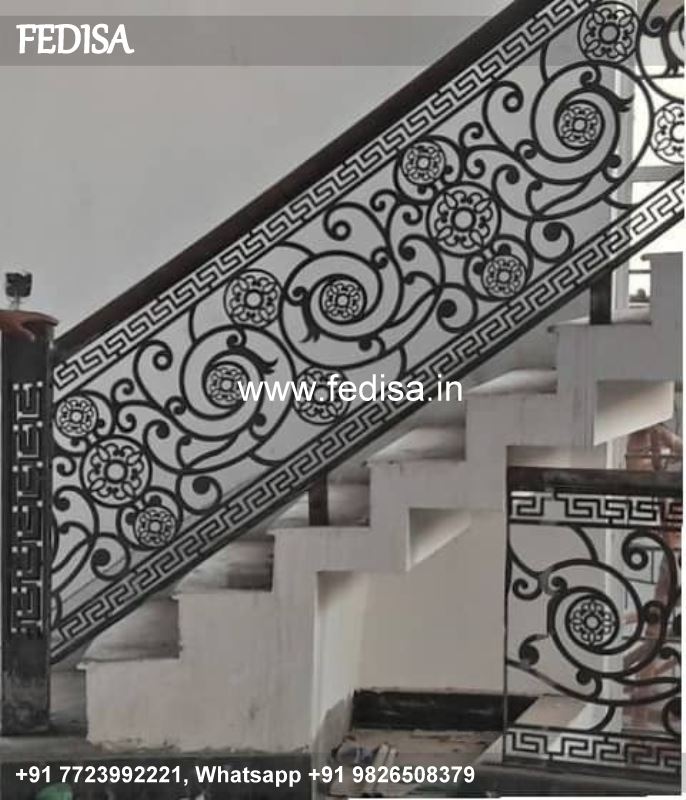 Luxury Steel Ladder Design For Home Sliding Window With Grills And Screen Glass Railing Design For Balcony