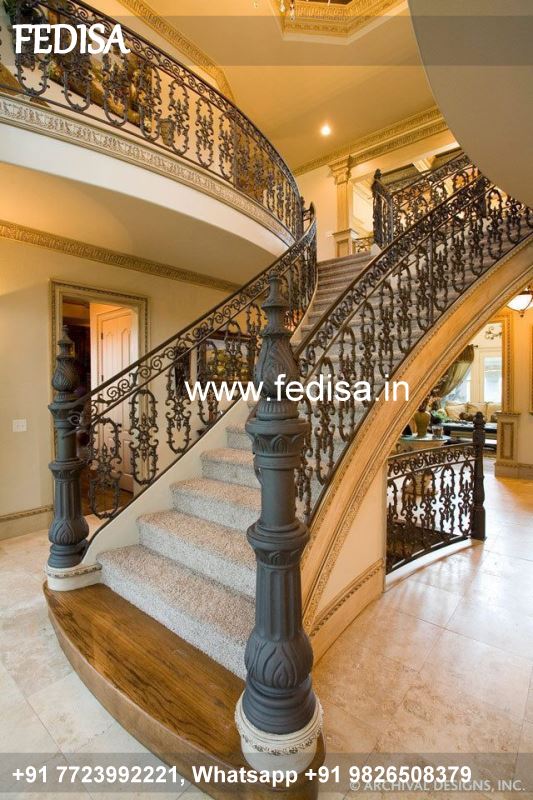Luxury Iron Stairs Design For Indian Houses Wrought Iron Door Security Grilles Steel Staircase Design Outdoor