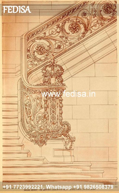 Luxury Steel Spiral Staircase Design Grill Design Square Tube Staircase Railing Design Stainless Steel