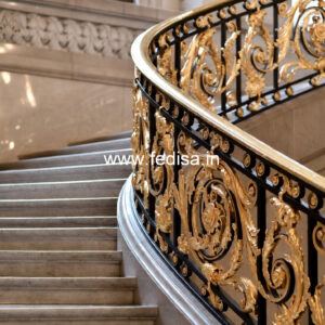 Modern Staircase Design With Stylish Railings No-25409