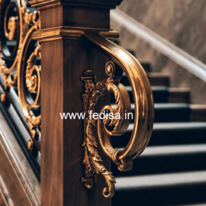 Modern Staircase Design With Stylish Railings India No-19159