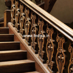 Modern Staircase Design With Stylish Railings No-290
