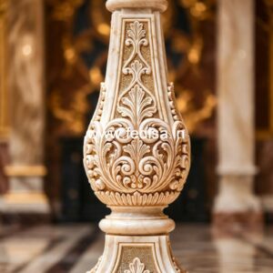 10. High-class Marble Baluster Ideas Oval Iron Balusters