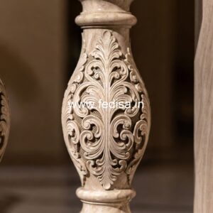 Stylish Terrace Marble Railings Custom Wood Balusters