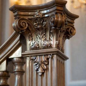 10. High-class Marble Baluster Ideas Gold Stair Balusters