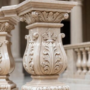 Decorative Classic Marble Railings Twisted Wrought Iron Balusters