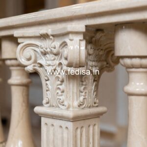 Natural Marble Staircase Design Ideas 2×2 Cedar Balusters