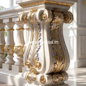 Sleek Marble Balusters For Modern Staircases Balustrade Wooden Handrail