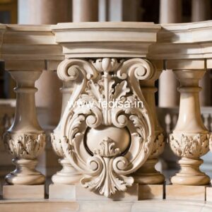 Designer Exterior Stone Balusters Deck With Aluminum Spindles