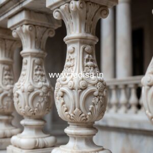 10. High-class Marble Baluster Ideas Fancy Stair Spindles