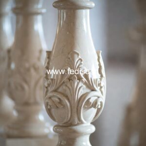 Natural Marble Staircase Design Ideas Large Wood Spindles