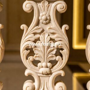High-end Exterior Stone Designs Staircase With White Spindles