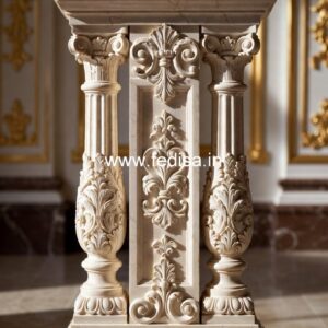 Modern Marble Baluster Designs For Stylish Homes Thick Wooden Spindles