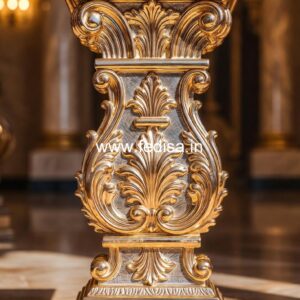 Decorative Exterior Marble Railings White Spindles Gray Handrail