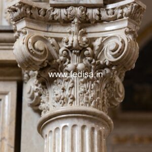 High-end Marble Railing Solutions White Spindles Wooden Handrail