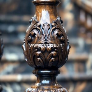 Modern Landscaping Marble Balusters Wood Deck Railing With Metal Balusters