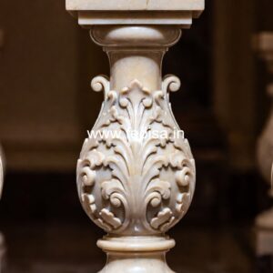 Stylish Terrace Marble Railings Brushed Nickel Stair Balusters