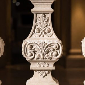 Modern Exterior Marble Balusters Brushed Steel Stair Spindles