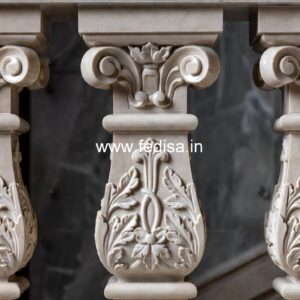 High-end Exterior Stone Designs Straight Iron Balusters