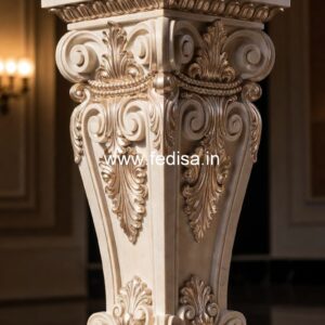 Glossy Finish Marble Baluster Designs Predrilled Deck Rail For Metal Balusters