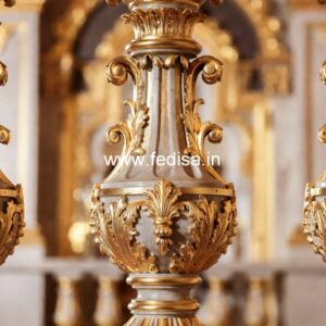 Elegant Balcony Marble Balusters Banister Metal Spindles