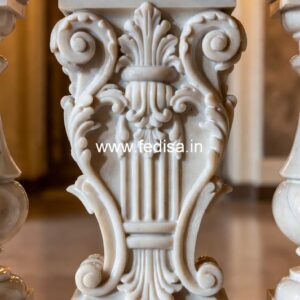 36. Polished Marble Baluster Designs Brushed Steel Spindles