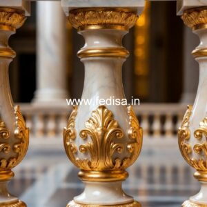 Decorative Exterior Marble Railings Handrails And Spindles For Stairs