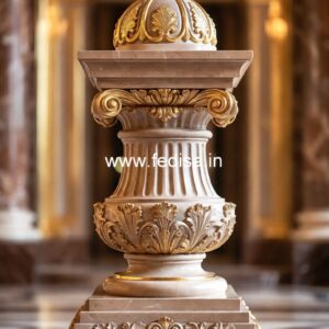 Luxury Garden Marble Baluster Railings Iron And Wood Banister