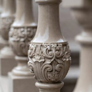 5. Elegant White Marble Balusters For Homes Staircase Metal Balustrade