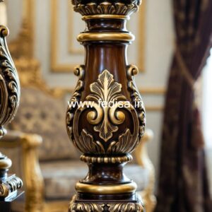 Affordable Railing Balusters With Premium Finish Wood Banister With Wrought Iron