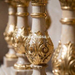 Handcrafted Marble Stone Railings White Balusters